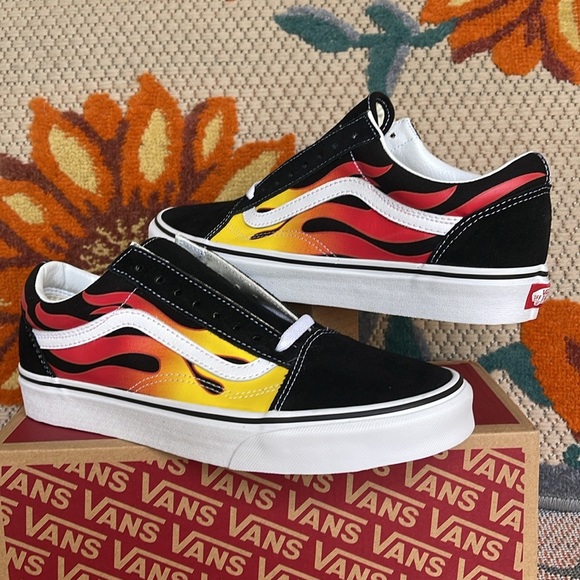 Vans Shoes - Vans WMNS Old Skool
(Flame) Black/Black/True White 
VN0A38G1PHN
Sneakers
